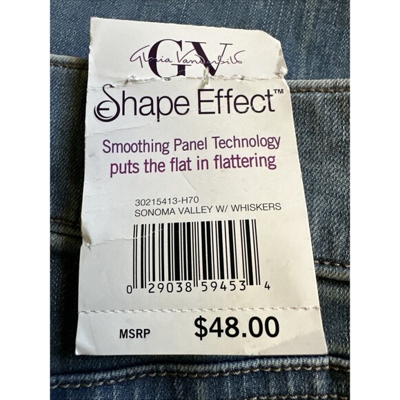 Gloria Vanderbilt Women's Shape Effect Pull-On Flared-Leg Jeans Light Blue 16S - Picture 8 of 9